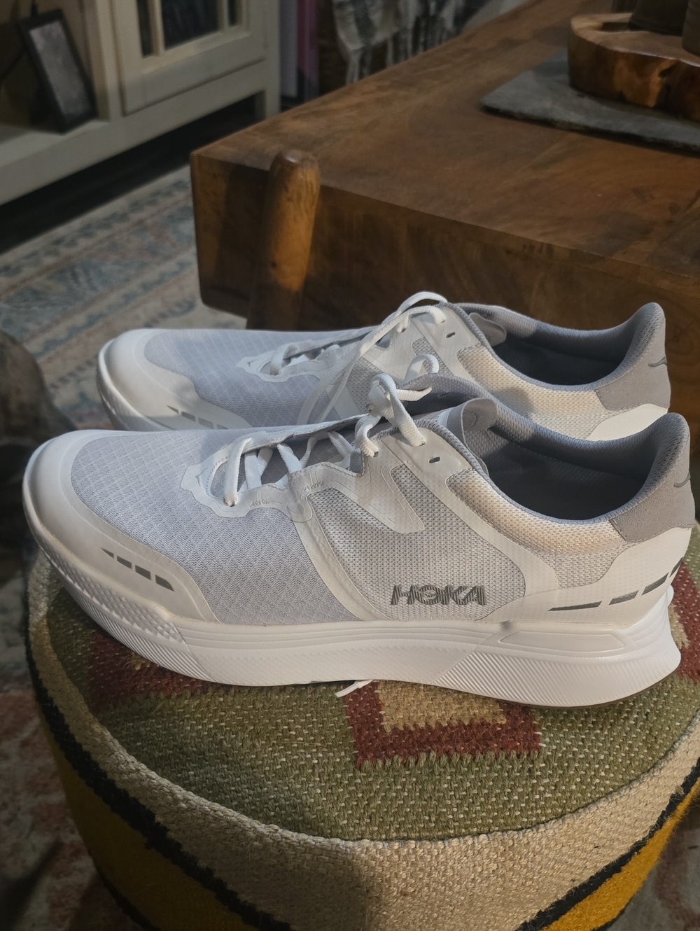 Hoka Transport X Men's White and Gray Running Sneakers NWOT